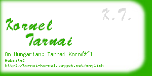 kornel tarnai business card
